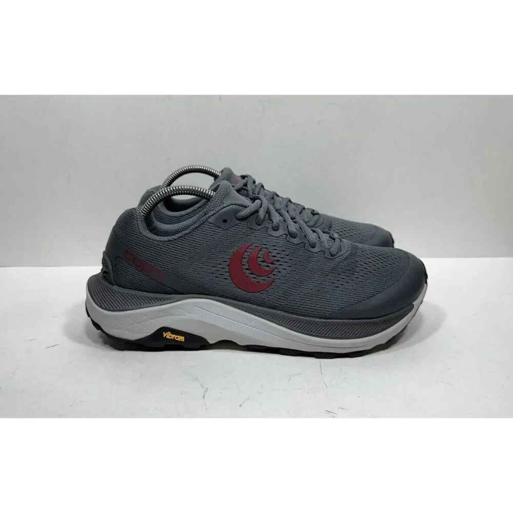 Topo Ultraventure 3 Mens Size 9 Gray Red Athletic Trail Running Sneakers Shoes